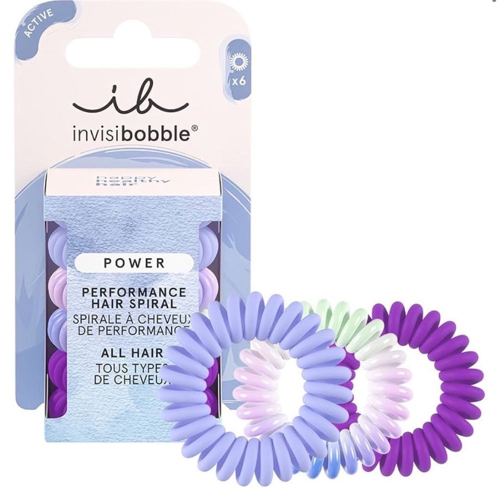 Invisibobble Power Performance Hair Spirals Lot Of 2 Packs Gym Jelly Print NWT